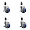 Service Caster 3.5'' Blue Poly Swivel 1-1/2'' Expanding Stem Caster Set with Brake, 4PK SCC-EX20S3514-PPUB-BLUE-TLB-112-4 - alternate 1